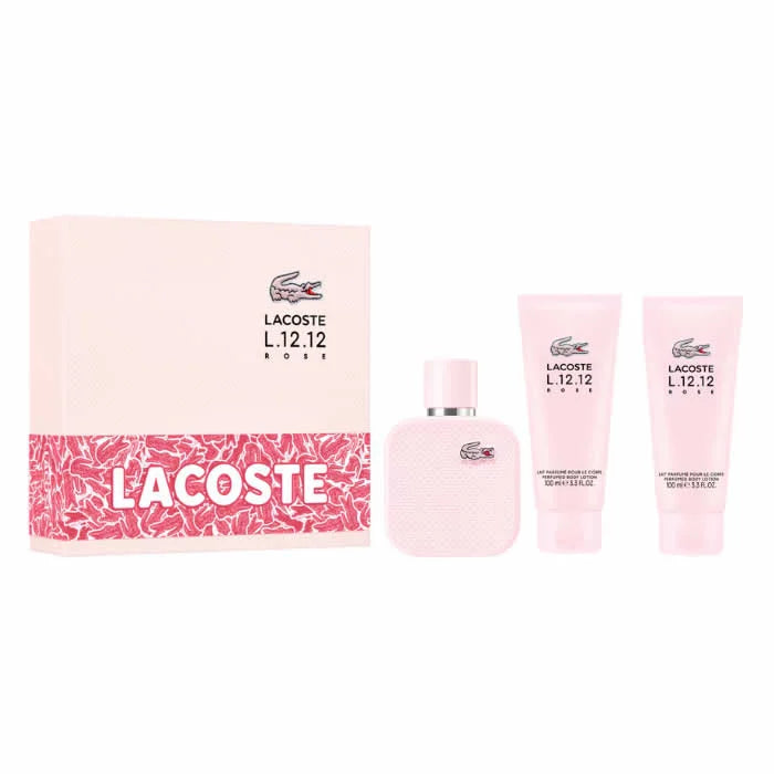 Lacoste L.12.12 Rose Eau De Parfum (100ml) Coffret 3 Produits Femme