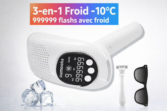 Épilateur à Lumière Pulsée Réduction durable des poils Visage & Corps
