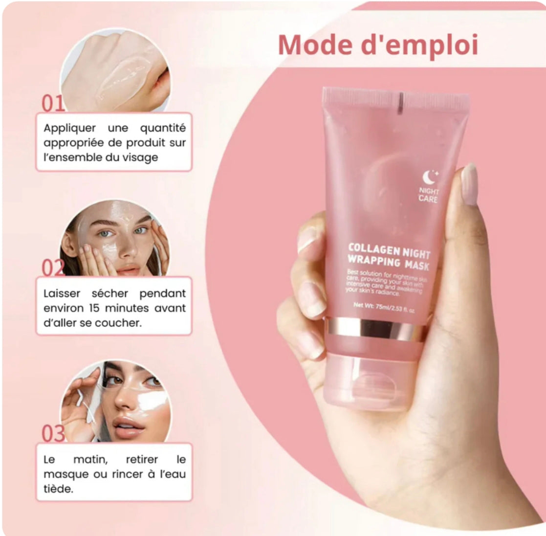 Collagen wrap mask with brush – Rejuvenating and hydrating facial treatment