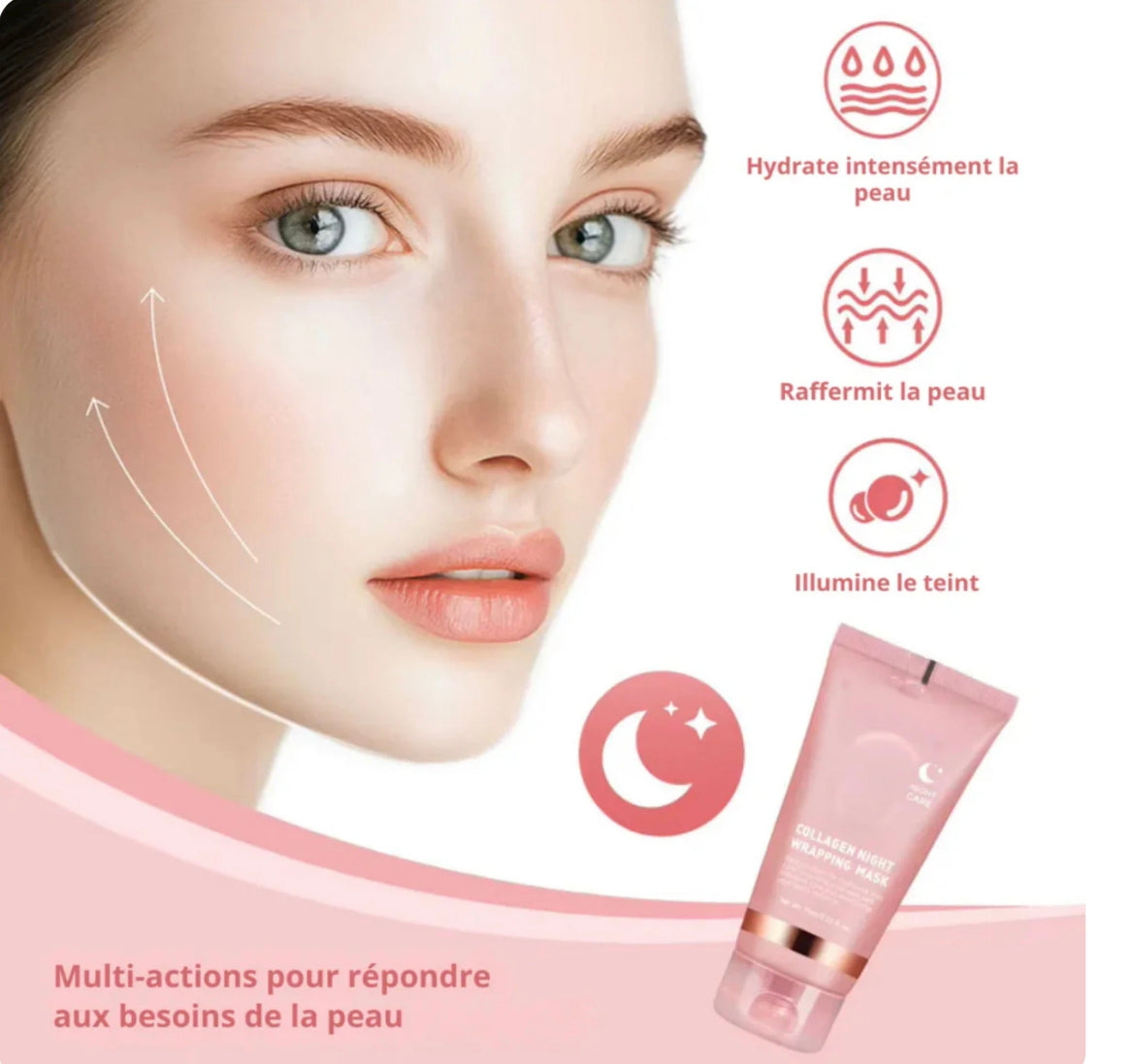 Collagen wrap mask with brush – Rejuvenating and hydrating facial treatment