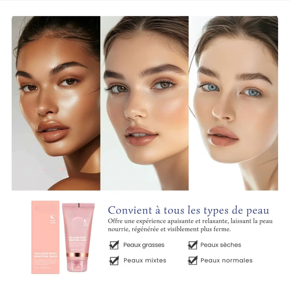 Collagen wrap mask with brush – Rejuvenating and hydrating facial treatment